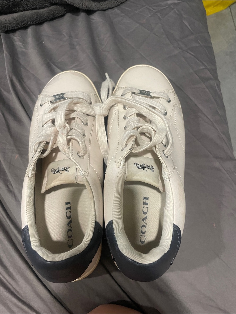 COACH White Leather Low Top Sneakers - Women’s 7B - Rare Sample Tag